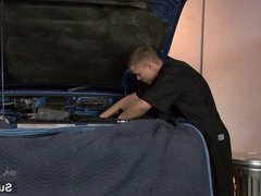 Gay mechanics fucking in the garage