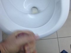 public toilet handjob and cum