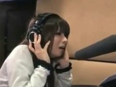 Cute asian girl recording hentai voice