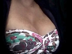 Mature Mom Show tits and lick her nip slip