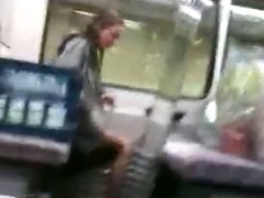 caught crazy teen masturbate on train