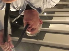 Grandpa swallowing 14 inches of dildo
