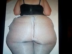 Hot Cum Tribute on this Big Bubble Round BBW Lady Butt