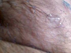 precum on my hairy stomatch