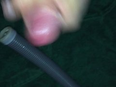 Cock sucking with a  vacuum cleaner with cum shot 