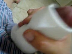 fucking toilet paper roll with baby oil