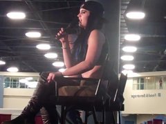 wwe diva paige Q & A ( in leggings -great ass shots  ) 
