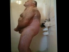 Daddy showering and cuming