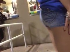 Tight little teen ass in jean shorts