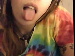 Dreadlocked Crusty  Playing with her Body (no sound)