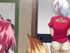 School teens cute babe girls in hentai anime cartoon