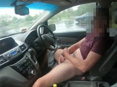 4K Quality- RISKY Teen boy jerk off while people were moving - I think the blue car caught me