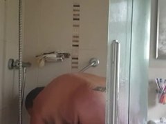 PAWG Milf Slut Wife in shower, hidden camera amateur