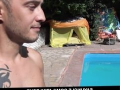 Latino Boys Relaxing And Fucking By The Pool