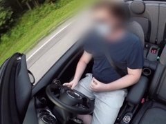 Male Desperation: No Time To Stop! Pissing Out Of The Moving Car