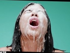 Real Life Hentai - Cumflation - Half asian girl is inflated with sperm till a huge cum explosion