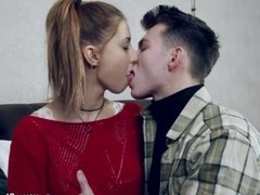 'She Is Nerdy - Iris Kiss Kiss - She meets a handsome guy and ends up in his bed shamelessly licking and sucking his cock'