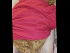 Very horny boy fucks his teddy bear up his furry ass while moaning