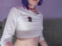 T-Girl playng with daddy in videochat