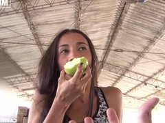 'CARNEDELMERCADO - Petite Latina Juanita Gomez Picked Up By Agent For Oiled Fuck'