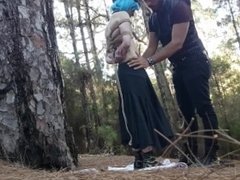 Shibari session in the woods