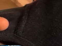 Naughty amateur teases his cock over undies and jerks off