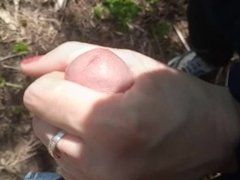 Outdoor blowjob and handjob