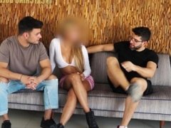 A Turkish Guy And A Spanish Guy Fuck A Fake Ass Hot Babe On A Crazy Threesome