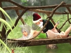 Hot sex! Horny beautiful fairy and gnome in the village