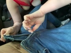 Stepsister sucked in the car in the woods