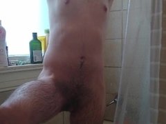 FTM transguy takes shower and masturbates