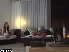 Step daughter wants to fuck her step dad while he watches the football game