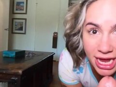 Blonde teen Misty Meaner catches her stepdaddy watching porn