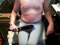 Full Bladder torture with Massager. Cum in tight leggings then lose control!