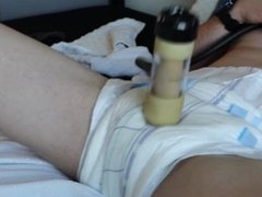 Using Venus 2000 milking machine through diaper with lots of overstim