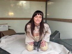 Fucking a slutty client in my moving truck while on the job - Lana Smalls