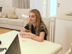 Young 18yo babe Irina surprises us at her very first porn casting