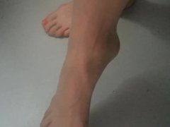 Co Workers Sexy Feet in Ultra Sheer Nude Nylons Feet Toes