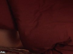 Nerdy Asian teen rubs her cunt under the blanket 