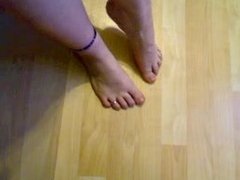 BBW showing off her big sexy feet