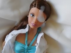 Office Fuck Toy Barbie gets a Cum Shower