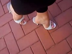 Walking in sexy mules