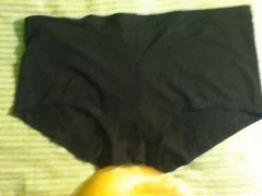 Cumming on lil sis's tiny black booty shorts