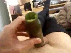 Cucumber Orgasm with stockings