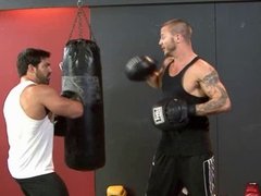 Two gay boxers licking their asshol