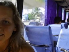 Public blowjob in a bus