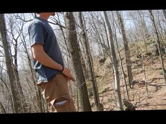 Jackoff Hike: cum in the woods 1