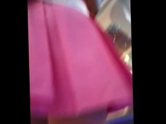 BOSO (Upskirt) The Lady in the Pink Skirt & White Stockings