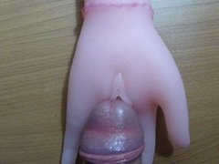 Fucking a rubber hand with a vagina