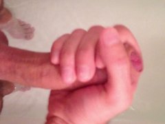 small jerk off in shower with cum